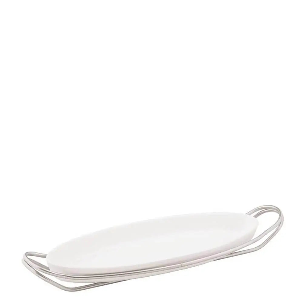 Sambonet New Living holder with fish dish Vintage steel 48 cm - 18.90 in - Buy now on ShopDecor - Discover the best products by SAMBONET design