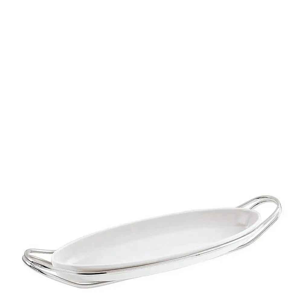 Sambonet New Living holder with fish dish Silver 48 cm - 18.90 in - Buy now on ShopDecor - Discover the best products by SAMBONET design