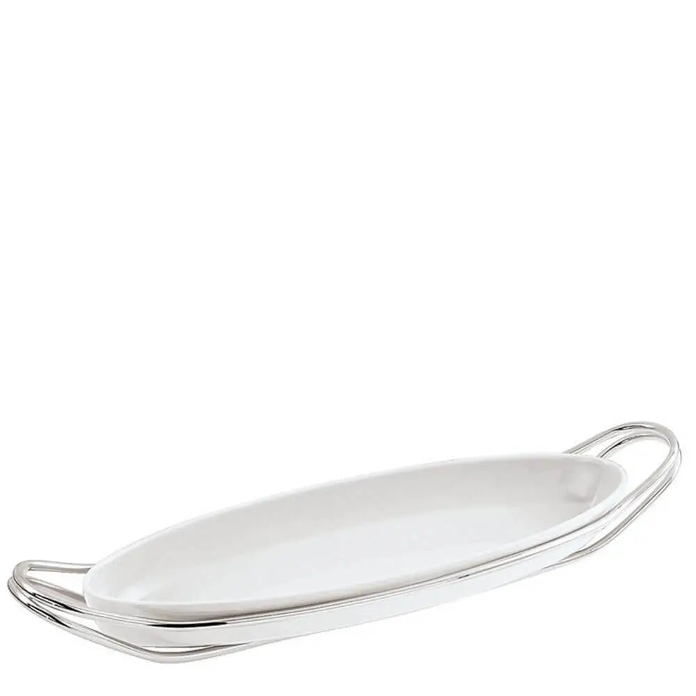 Sambonet New Living holder with fish dish Silver 65 cm - 25.60 in - Buy now on ShopDecor - Discover the best products by SAMBONET design