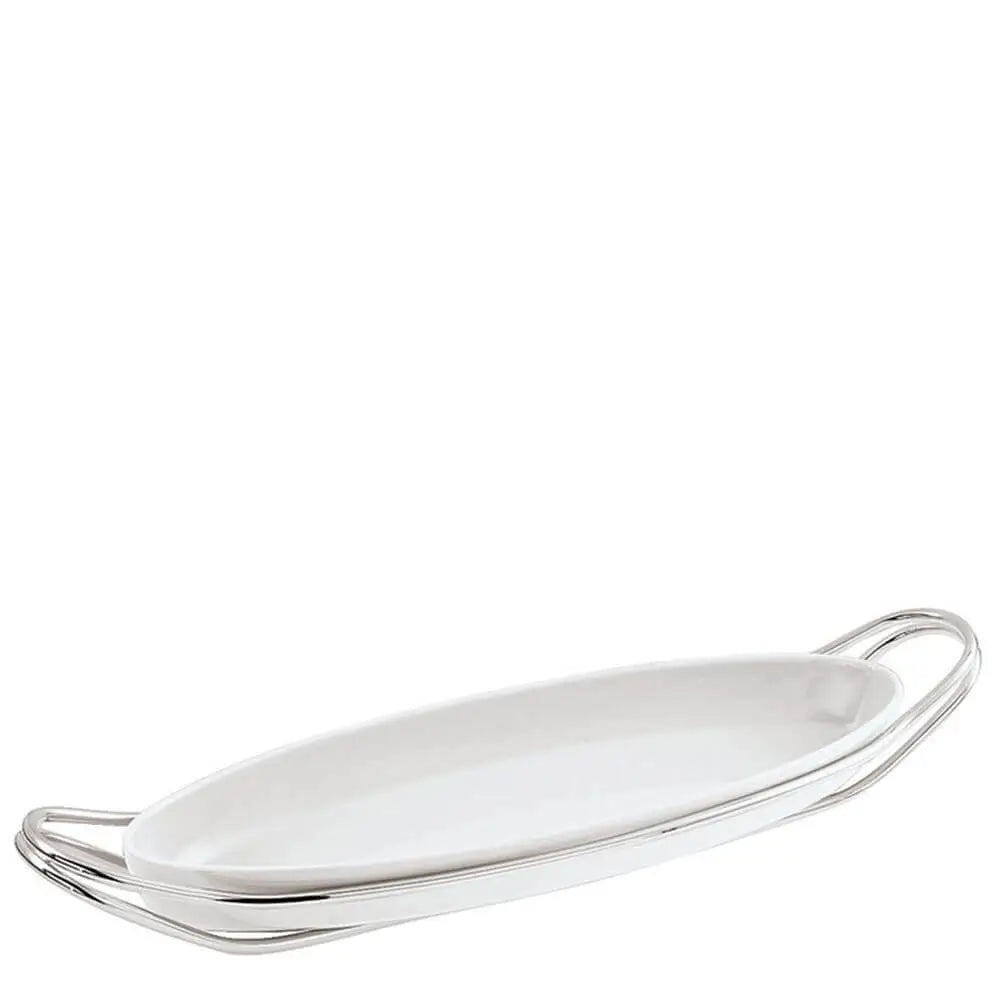 Sambonet New Living holder with fish dish Steel 65 cm - 25.60 in - Buy now on ShopDecor - Discover the best products by SAMBONET design