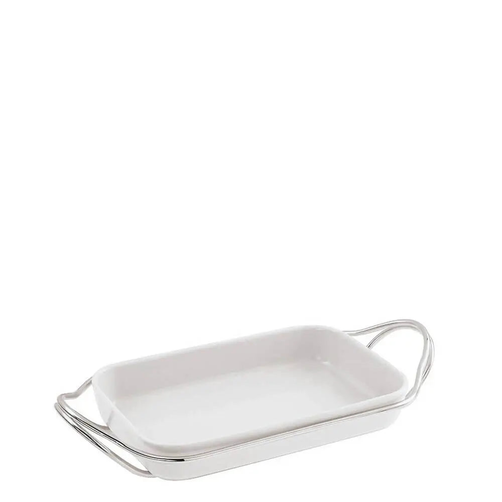 Sambonet New Living holder with rectangular dish Steel 35 cm - 13.78 in - Buy now on ShopDecor - Discover the best products by SAMBONET design