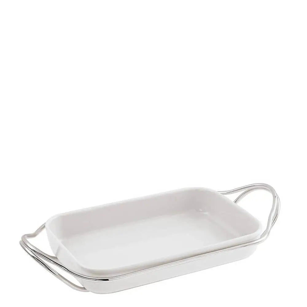Sambonet New Living holder with rectangular dish Silver 41 cm - 16.14 in - Buy now on ShopDecor - Discover the best products by SAMBONET design
