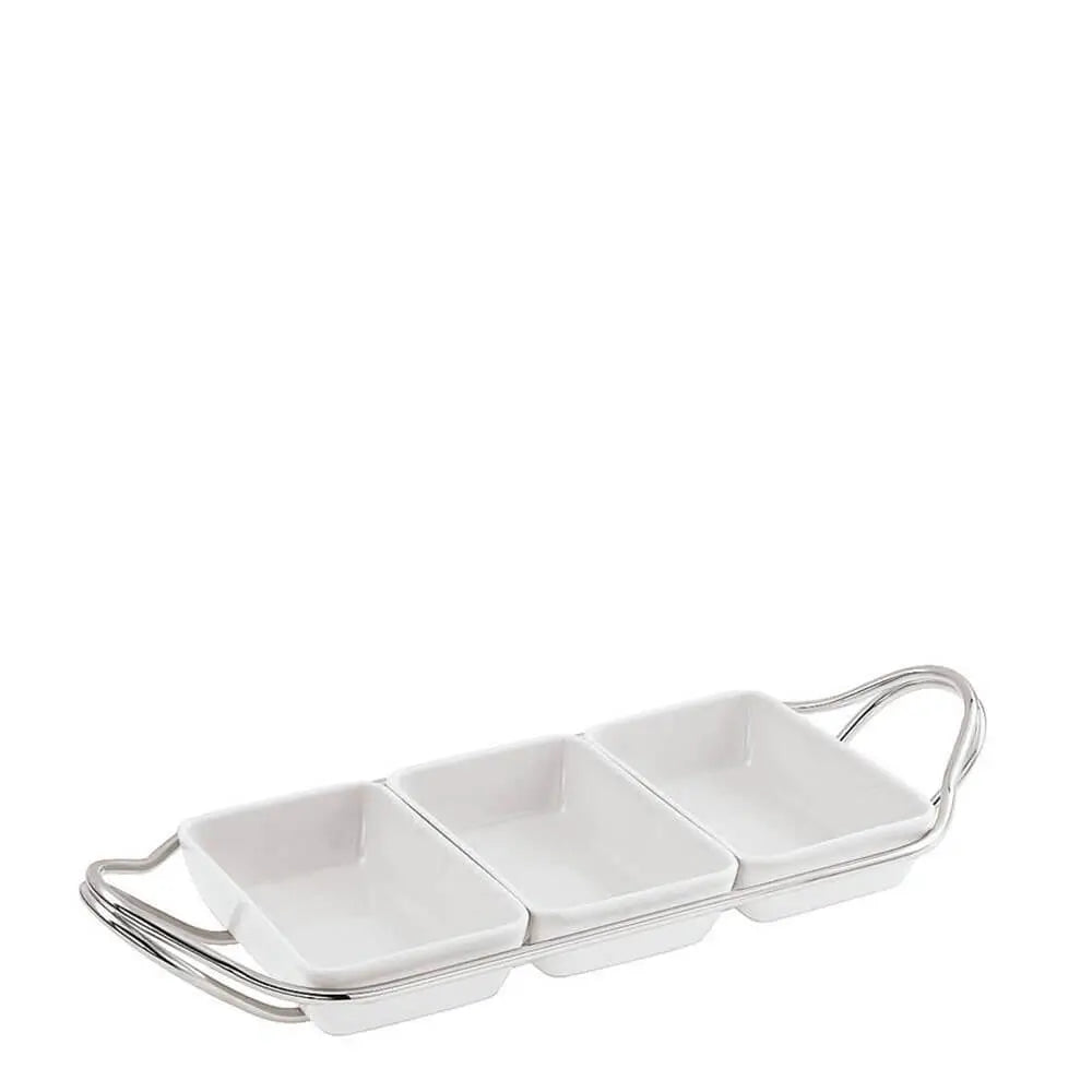 Sambonet New Living hors d'oeuvre tray with holder Steel - Buy now on ShopDecor - Discover the best products by SAMBONET design