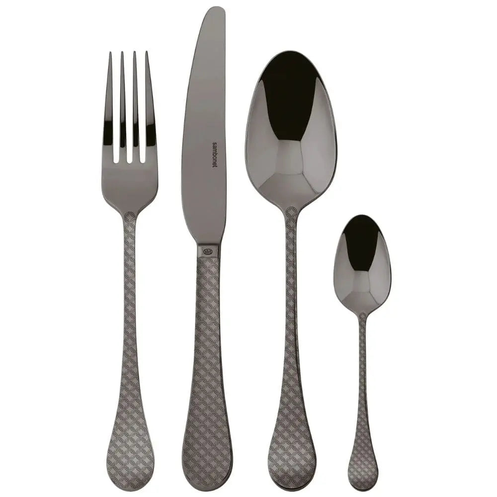 Sambonet Taormina cutlery set Sambonet Mirror PVD 2Black Set 24 - Buy now on ShopDecor - Discover the best products by SAMBONET design