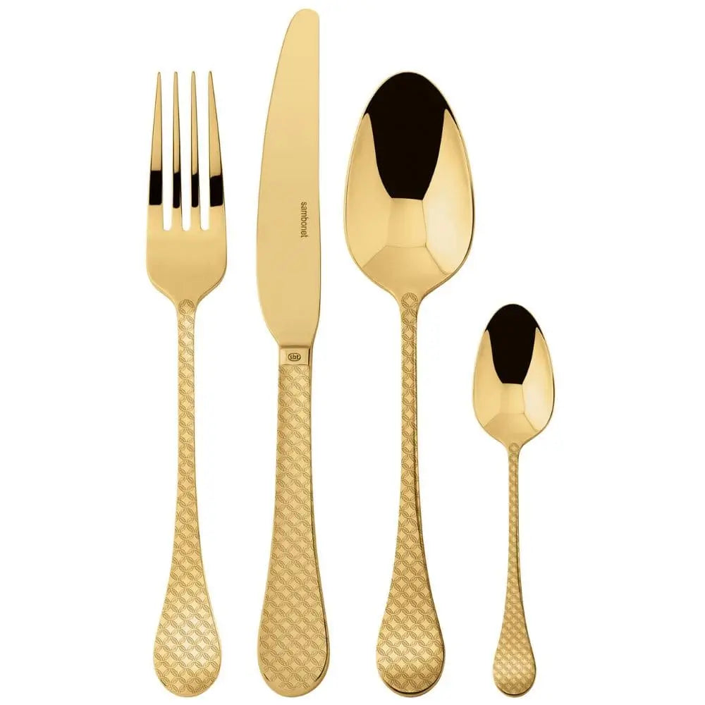 Sambonet Taormina cutlery set Sambonet Mirror PVD Gold Set 24 - Buy now on ShopDecor - Discover the best products by SAMBONET design