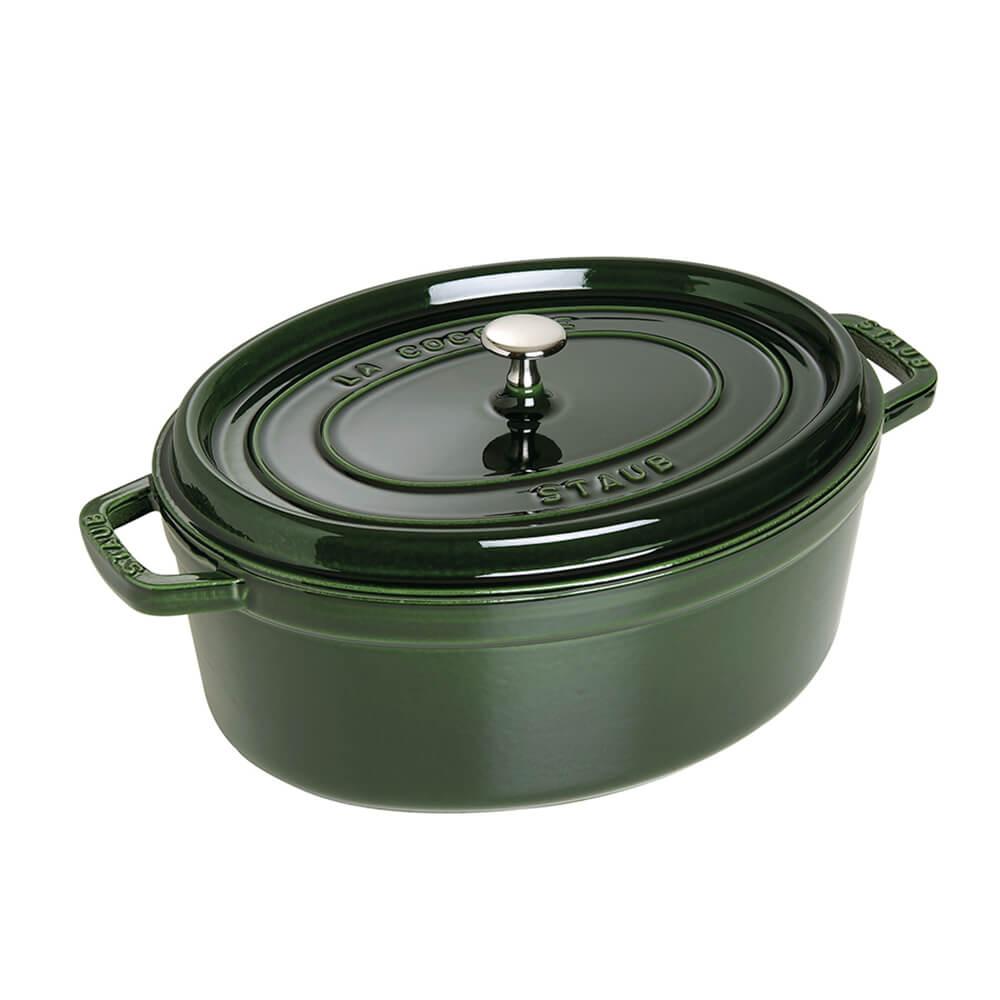 Staub Oval Cocotte cast iron pot 29 cm Staub Basil green - Buy now on ShopDecor - Discover the best products by STAUB design