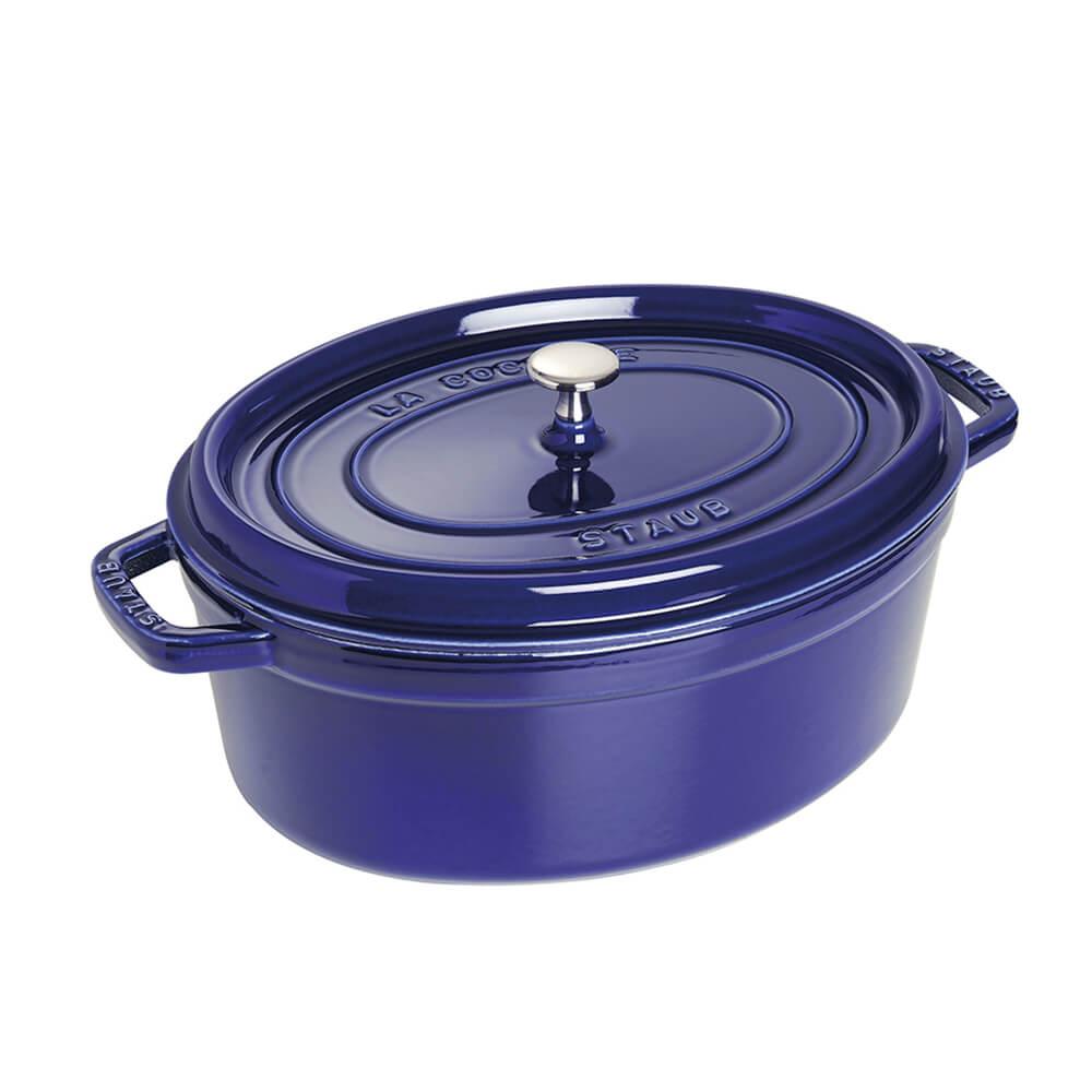 Staub Oval Cocotte cast iron pot 31 cm Blue - Buy now on ShopDecor - Discover the best products by STAUB design