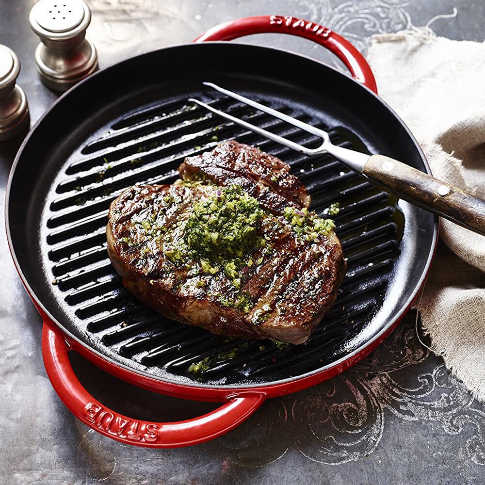 Staub Pure Grill Round small pan cast iron diam.22 cm - Buy now on ShopDecor - Discover the best products by STAUB design