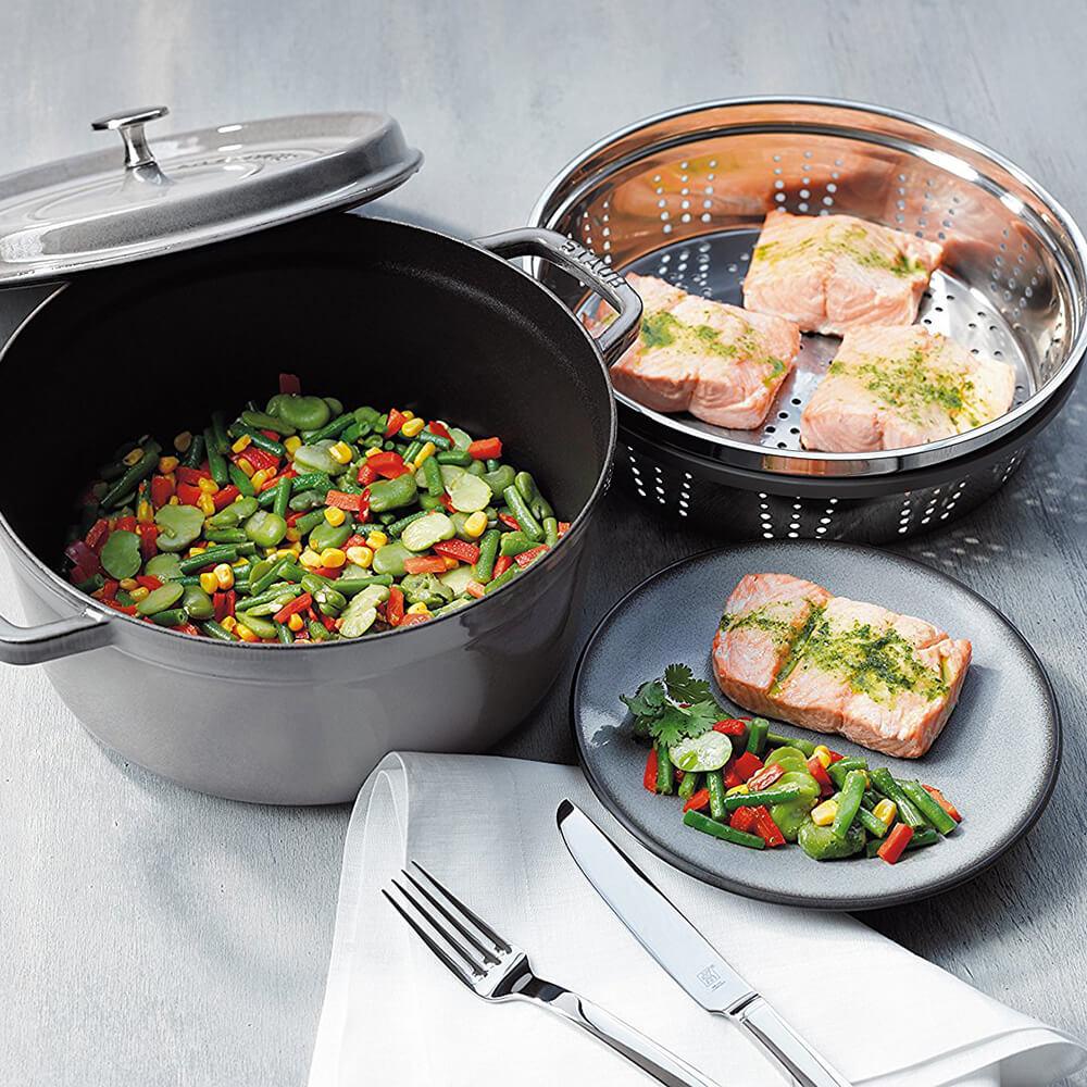 Staub Round Cocotte with Steamer Insert diam.26 cm - Buy now on ShopDecor - Discover the best products by STAUB design