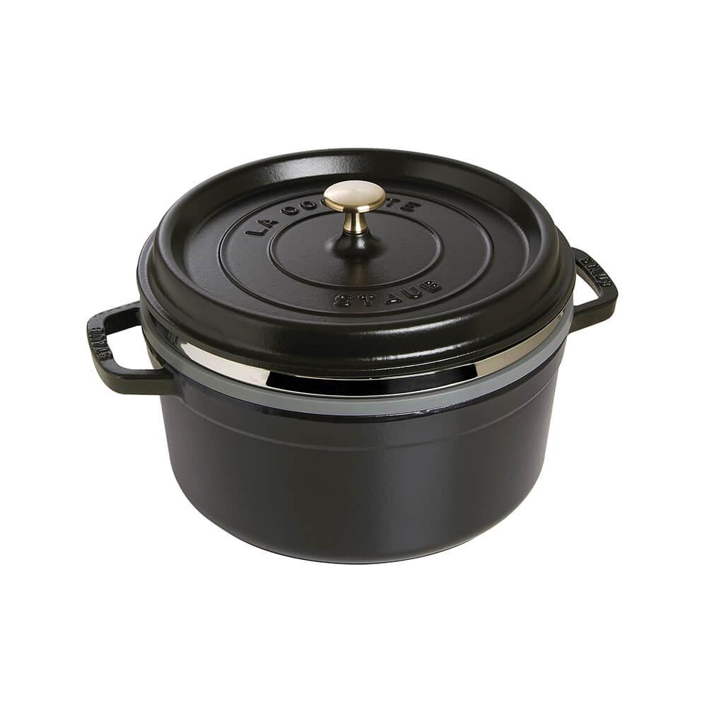 Staub Round Cocotte with Steamer Insert diam.26 cm Black - Buy now on ShopDecor - Discover the best products by STAUB design