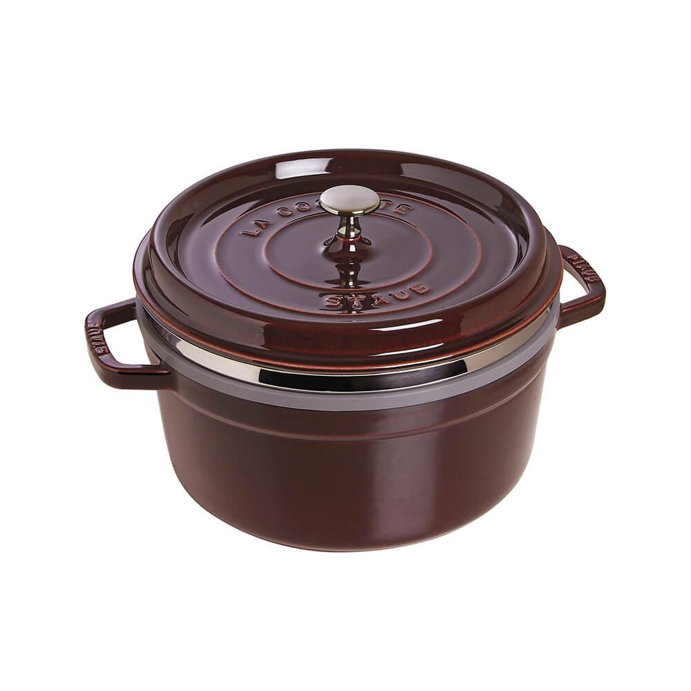 Staub Round Cocotte with Steamer Insert diam.26 cm Staub Garnet Red - Buy now on ShopDecor - Discover the best products by STAUB design