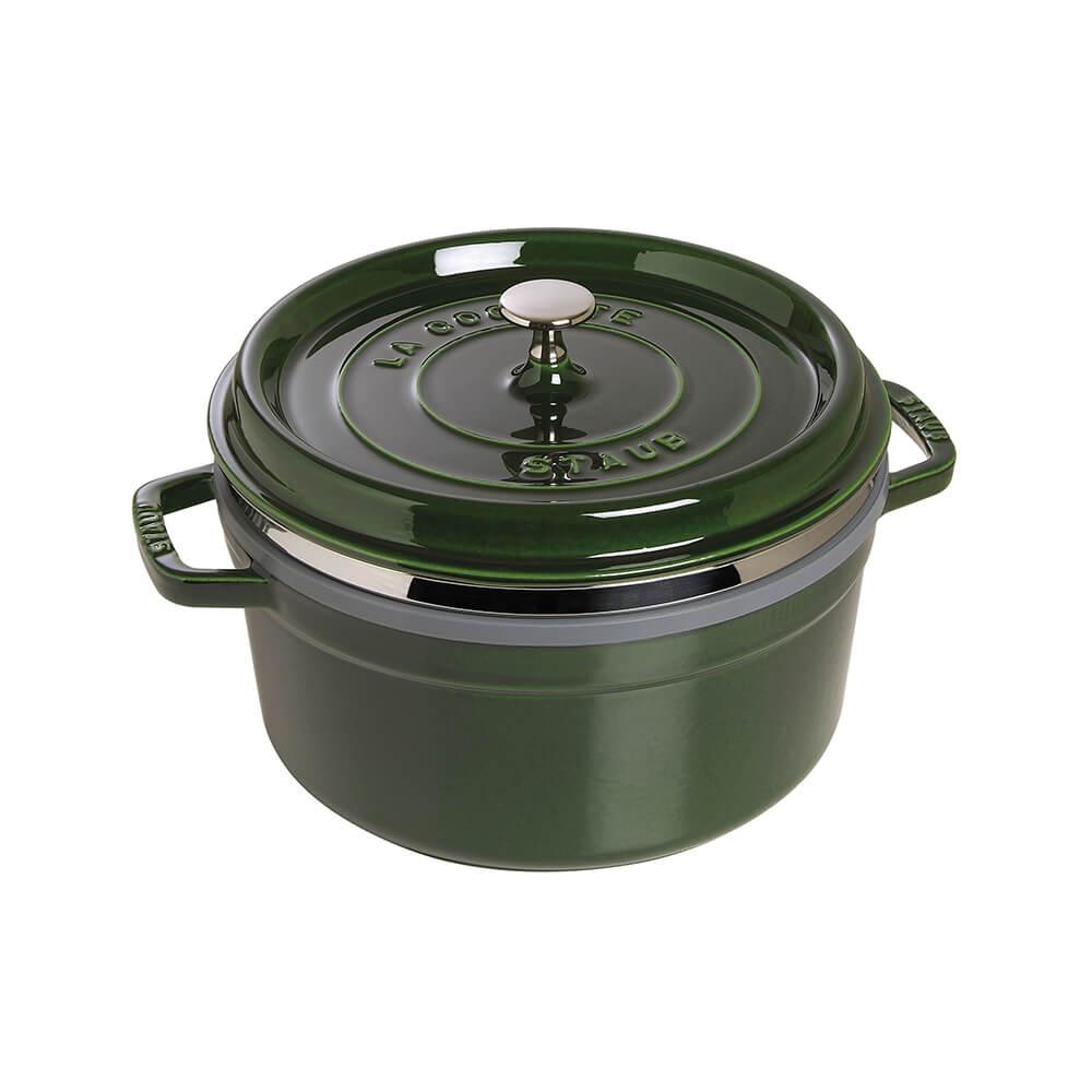 Staub Round Cocotte with Steamer Insert diam.26 cm Staub Basil green - Buy now on ShopDecor - Discover the best products by STAUB design