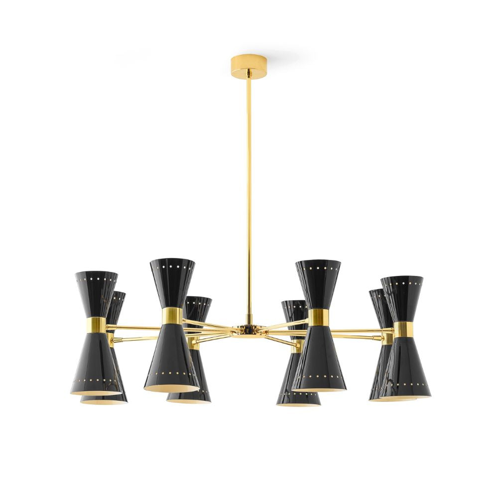 Stilnovo Megafono suspension lamp 8 arms diam. 99 cm. Stilnovo Megafono Black - Buy now on ShopDecor - Discover the best products by STILNOVO design