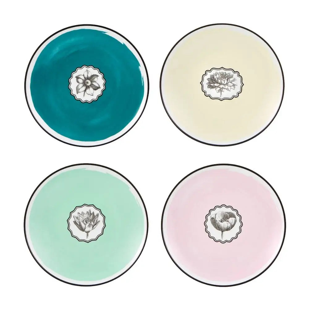 Vista Alegre Herbariae set 4 dessert plates diam. 23 cm - 9.06 in - Buy now on ShopDecor - Discover the best products by VISTA ALEGRE design