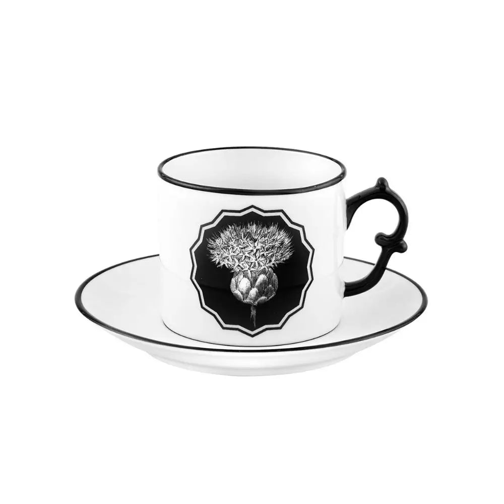 Vista Alegre Herbariae tea cup and saucer White Black - Buy now on ShopDecor - Discover the best products by VISTA ALEGRE design