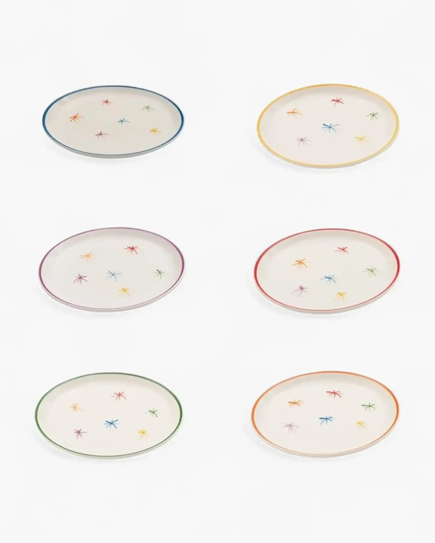 Zafferano Asterisco set 6 dessert plates assorted colors diam. 23 cm. - Buy now on ShopDecor - Discover the best products by ZAFFERANO design