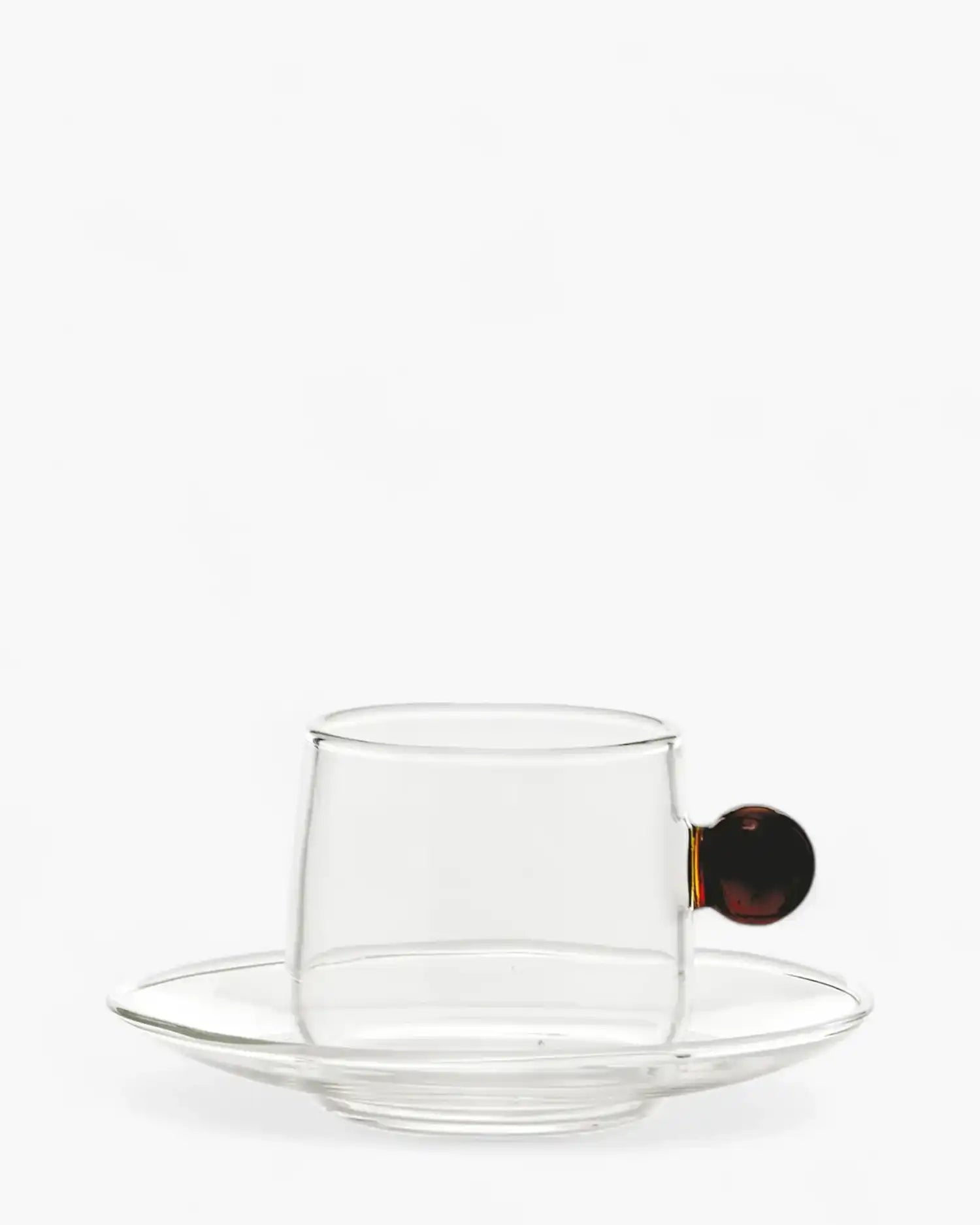 Zafferano Bilia glass Coffee cup with small plate 12 cl-4.06 oz Zafferano Amber - Buy now on ShopDecor - Discover the best products by ZAFFERANO design