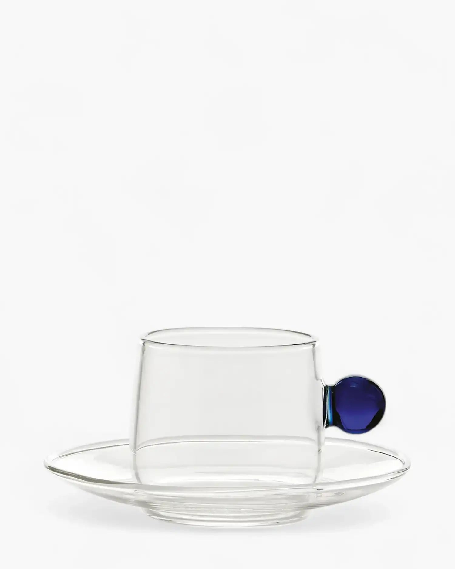 Zafferano Bilia glass Coffee cup with small plate 12 cl-4.06 oz Zafferano Blue - Buy now on ShopDecor - Discover the best products by ZAFFERANO design