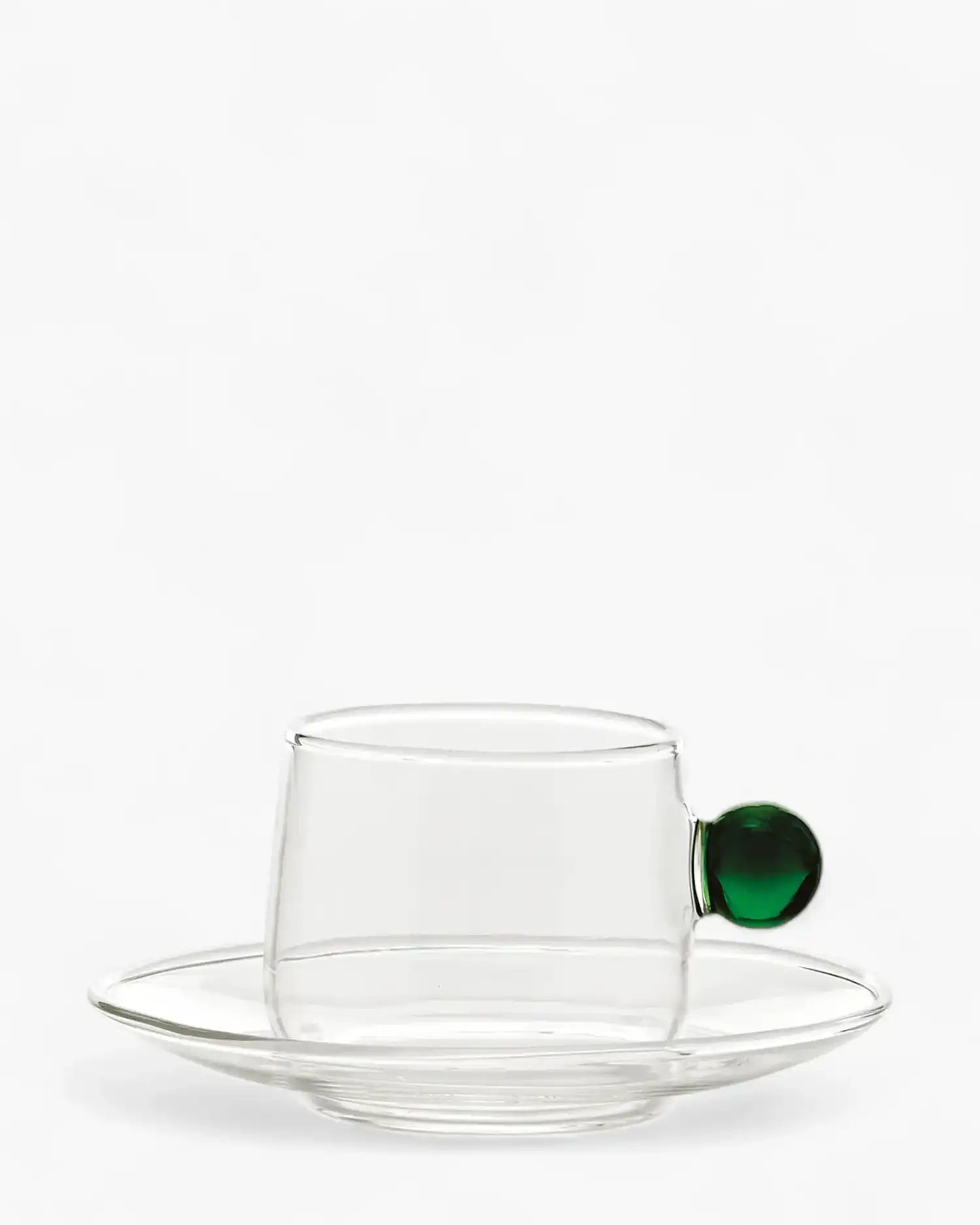 Zafferano Bilia glass Coffee cup with small plate 12 cl-4.06 oz Zafferano Green - Buy now on ShopDecor - Discover the best products by ZAFFERANO design
