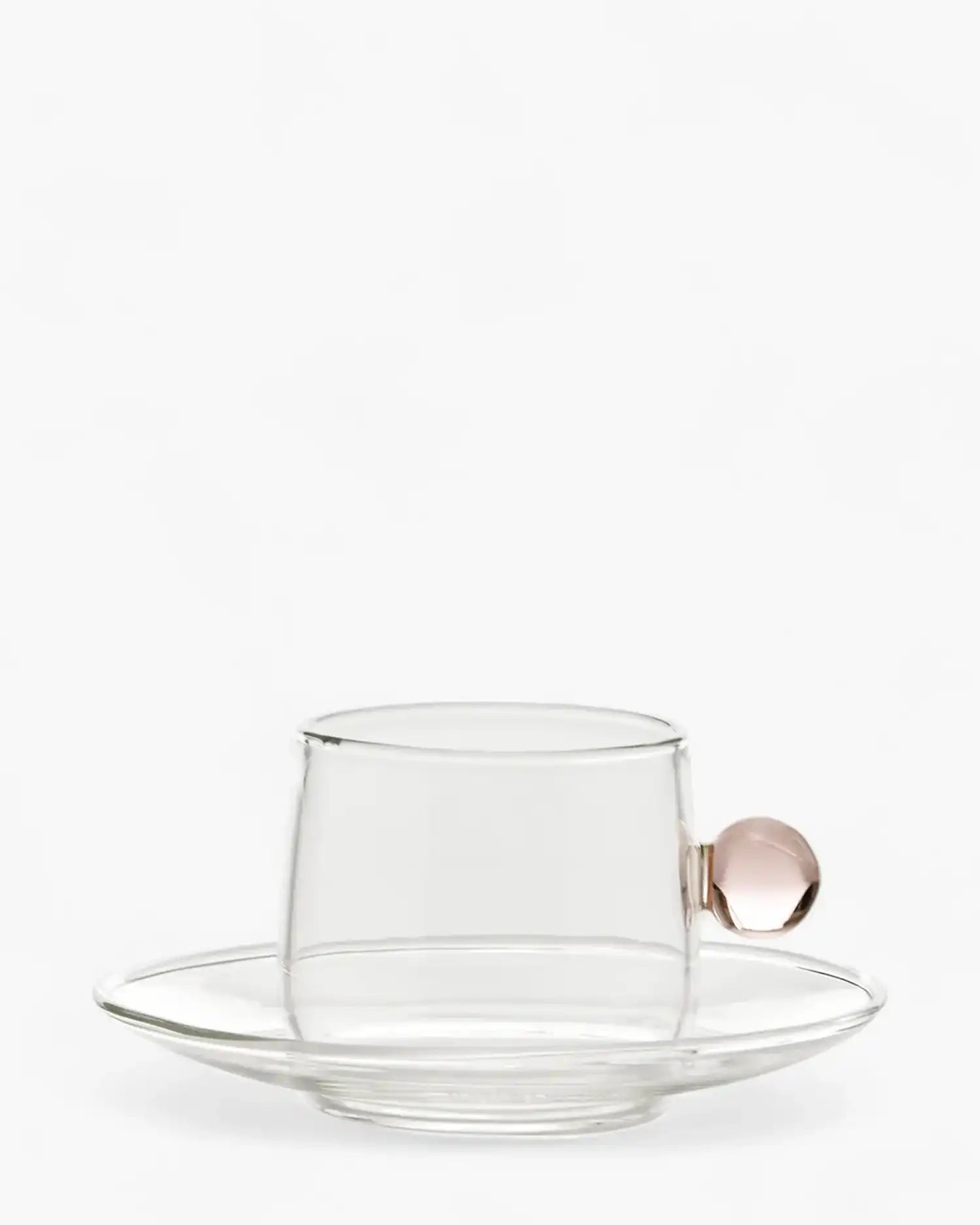 Zafferano Bilia glass Coffee cup with small plate 12 cl-4.06 oz Zafferano Pink - Buy now on ShopDecor - Discover the best products by ZAFFERANO design