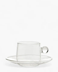 Zafferano Bilia glass Coffee cup with small plate 12 cl-4.06 oz Transparent - Buy now on ShopDecor - Discover the best products by ZAFFERANO design