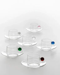 Zafferano Bilia glass Coffee cup with small plate 12 cl-4.06 oz - Buy now on ShopDecor - Discover the best products by ZAFFERANO design