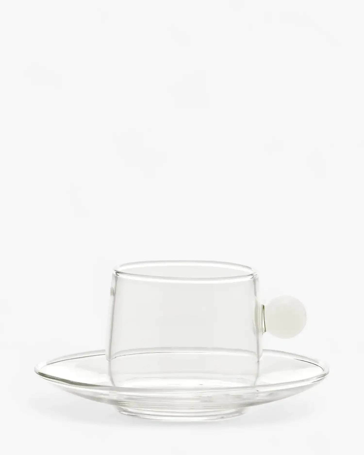 Zafferano Bilia glass Coffee cup with small plate 12 cl-4.06 oz Zafferano White - Buy now on ShopDecor - Discover the best products by ZAFFERANO design