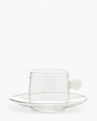 Zafferano Bilia glass Coffee cup with small plate 12 cl-4.06 oz Zafferano White - Buy now on ShopDecor - Discover the best products by ZAFFERANO design