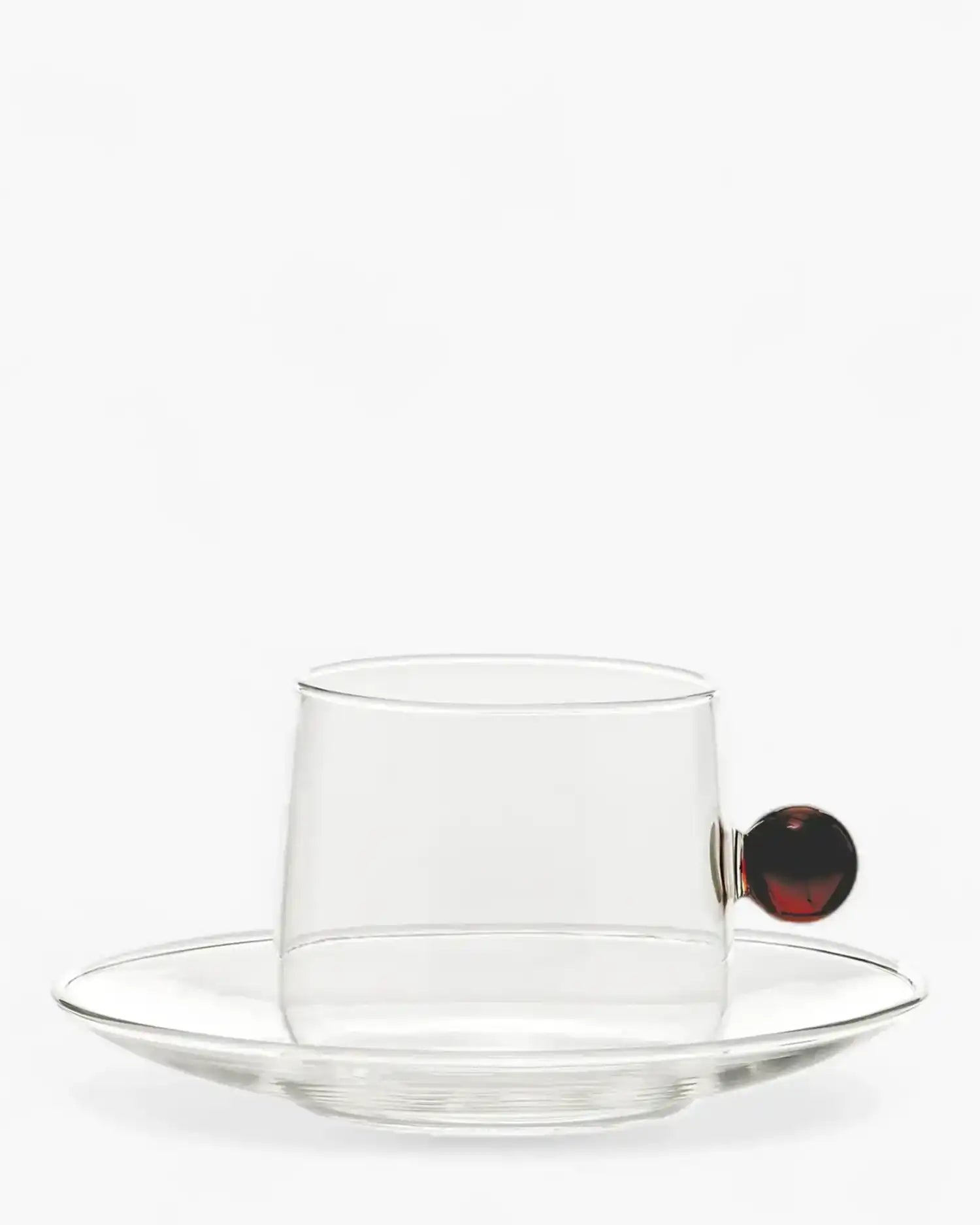 Zafferano Bilia glass Tea cup with small plate 22 cl-7.44 oz Zafferano Amber - Buy now on ShopDecor - Discover the best products by ZAFFERANO design