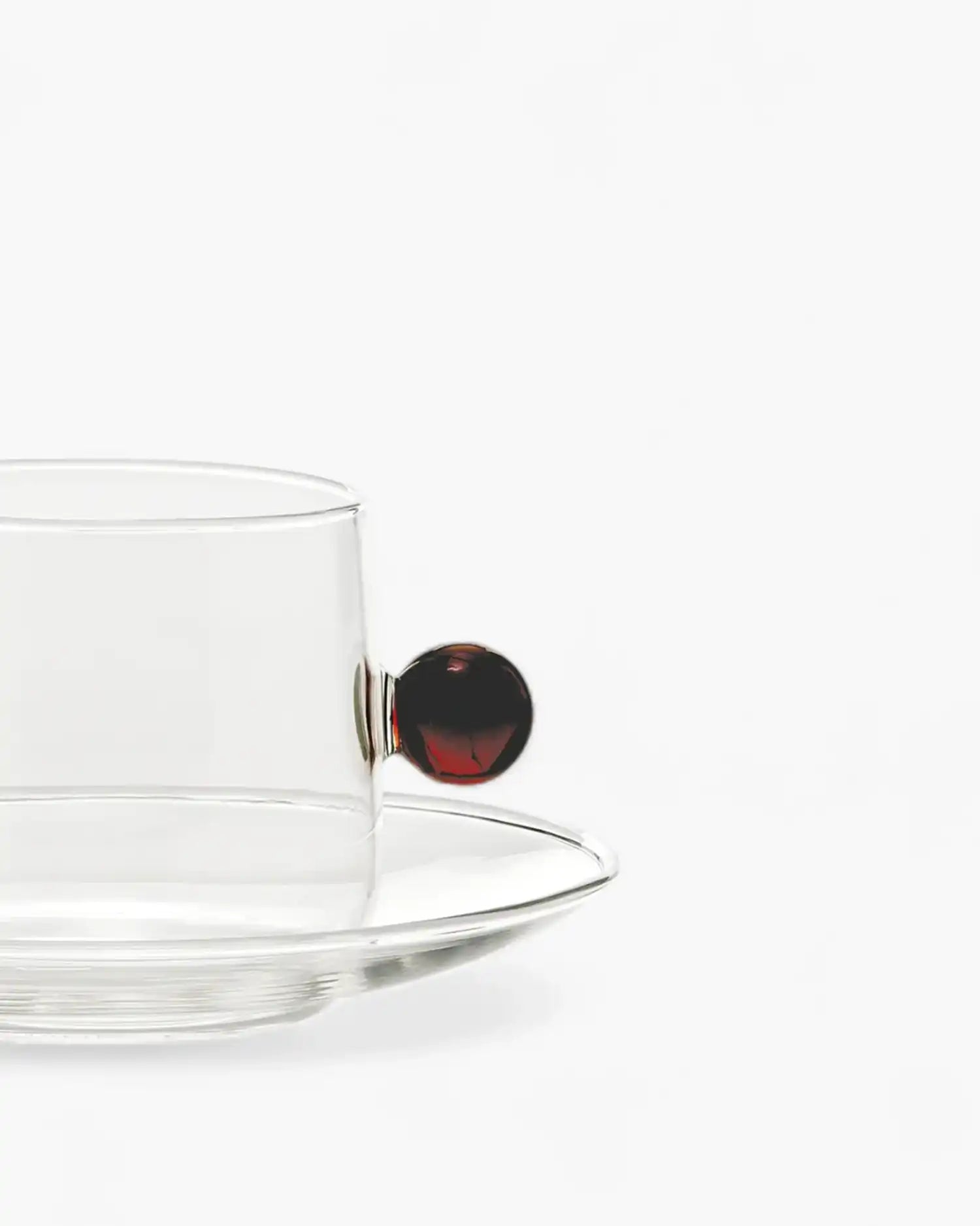 Zafferano Bilia glass Tea cup with small plate 22 cl-7.44 oz - Buy now on ShopDecor - Discover the best products by ZAFFERANO design