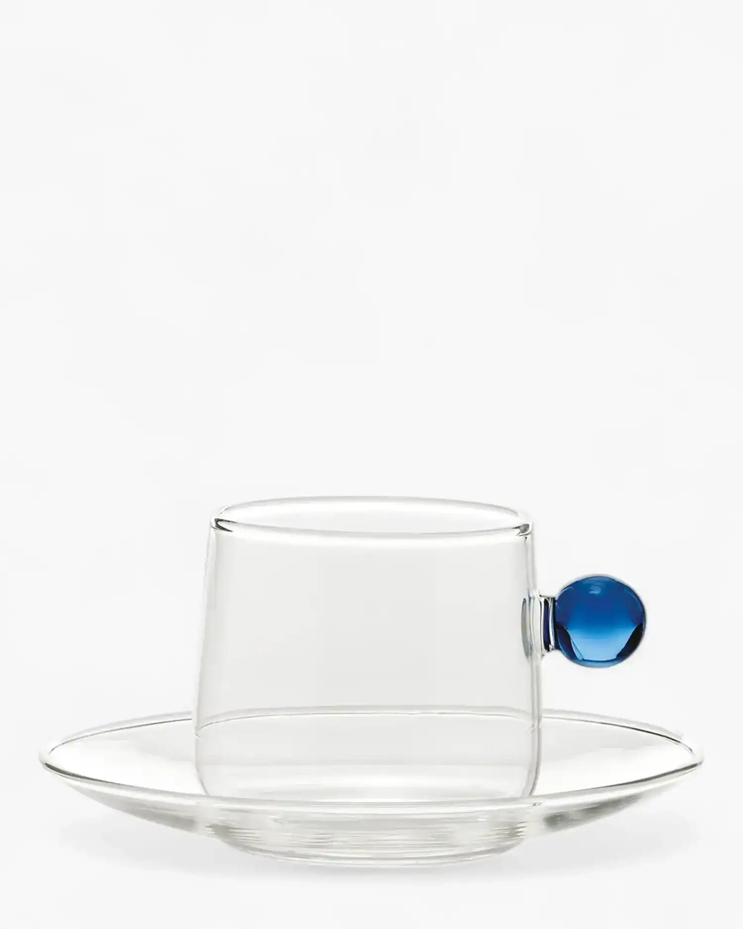 Zafferano Bilia glass Tea cup with small plate 22 cl-7.44 oz Zafferano Blue - Buy now on ShopDecor - Discover the best products by ZAFFERANO design