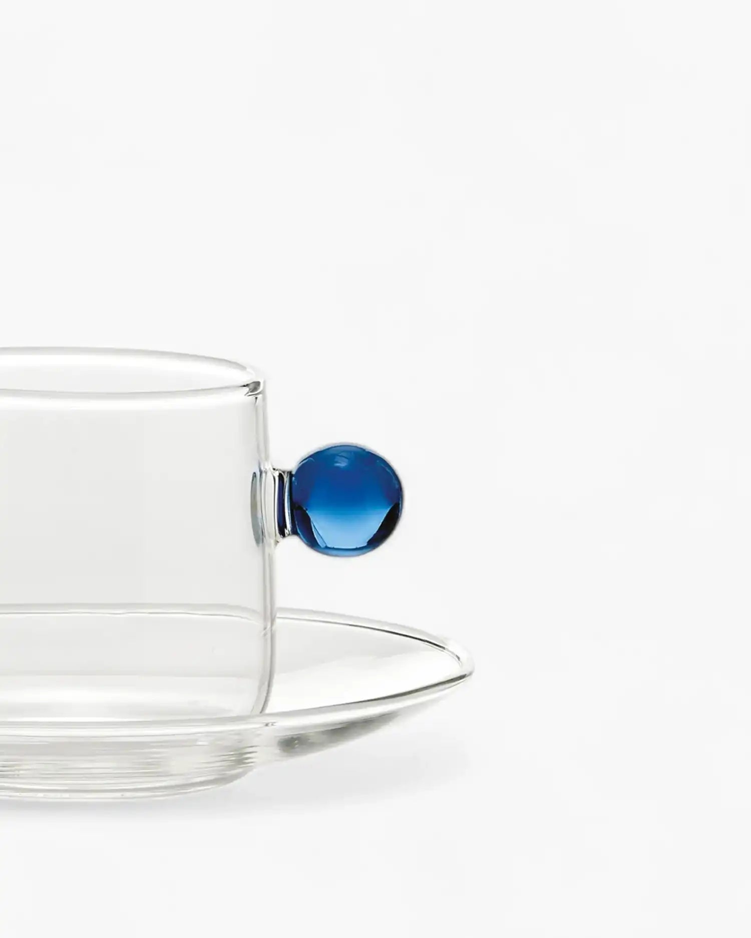 Zafferano Bilia glass Tea cup with small plate 22 cl-7.44 oz - Buy now on ShopDecor - Discover the best products by ZAFFERANO design