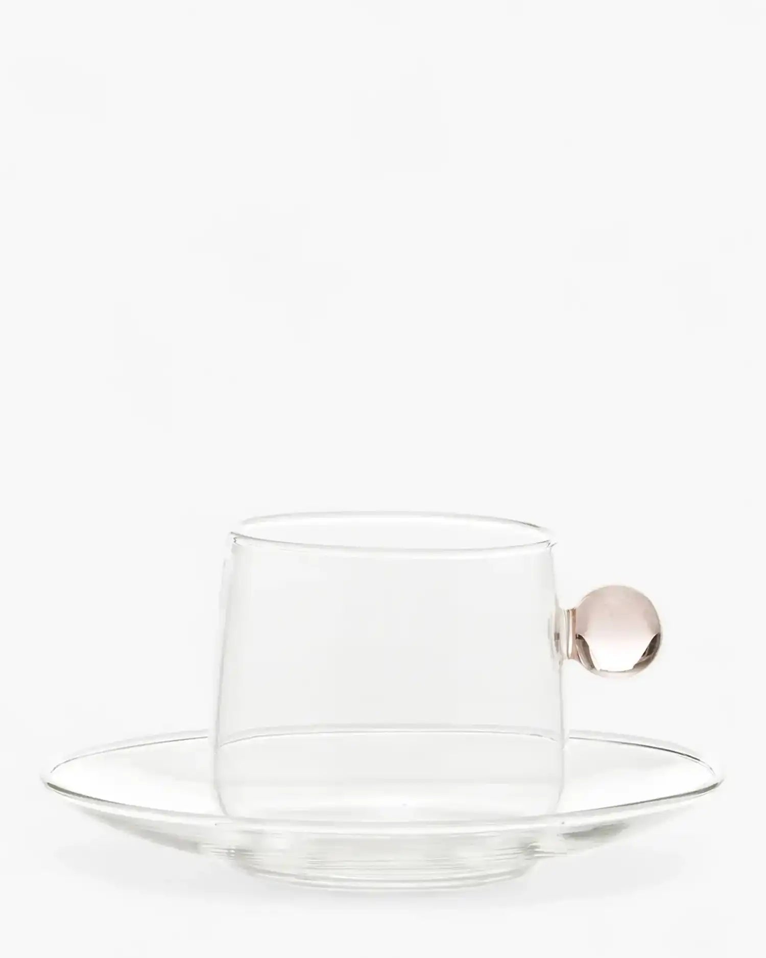 Zafferano Bilia glass Tea cup with small plate 22 cl-7.44 oz Zafferano Pink - Buy now on ShopDecor - Discover the best products by ZAFFERANO design