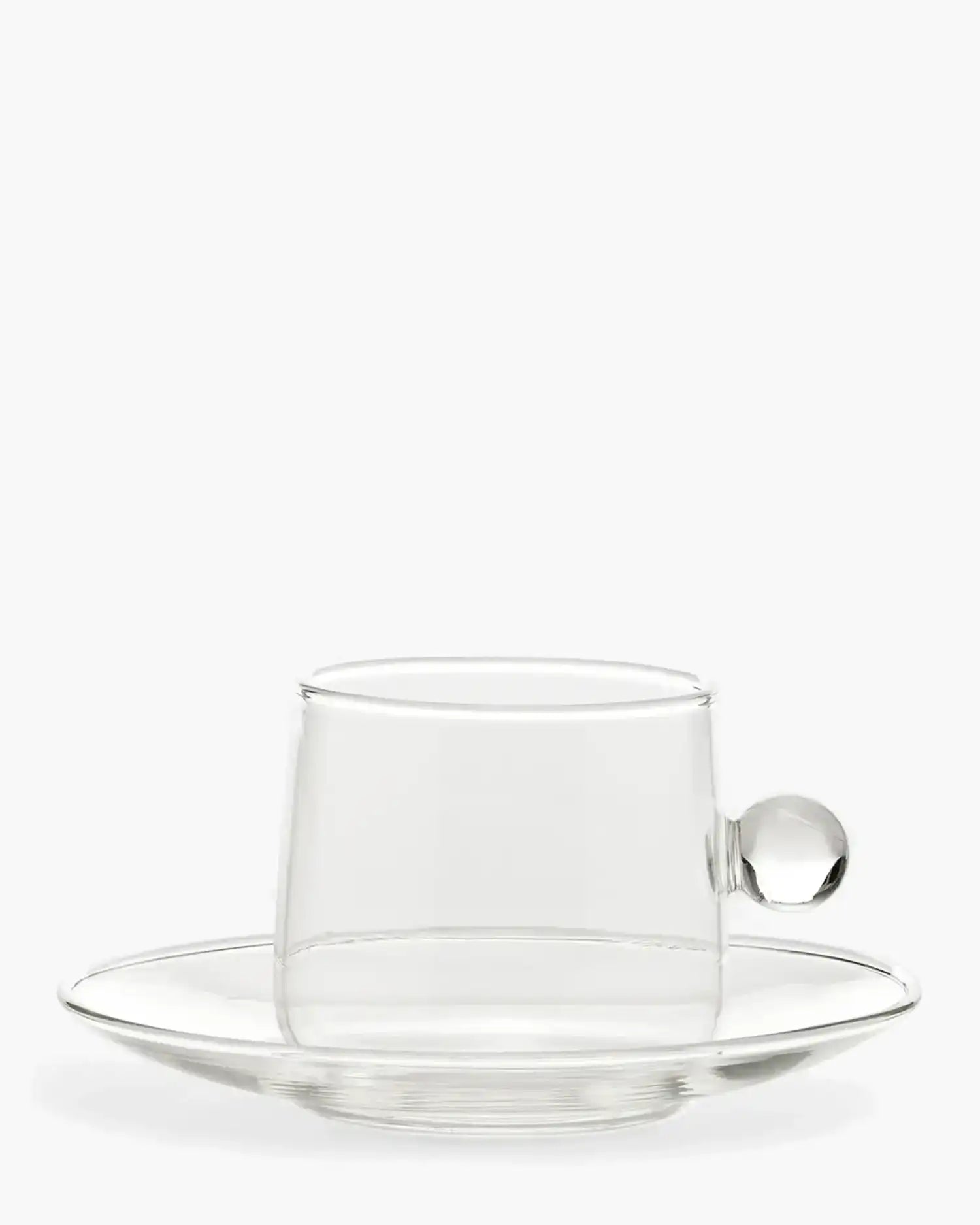 Zafferano Bilia glass Tea cup with small plate 22 cl-7.44 oz Transparent - Buy now on ShopDecor - Discover the best products by ZAFFERANO design