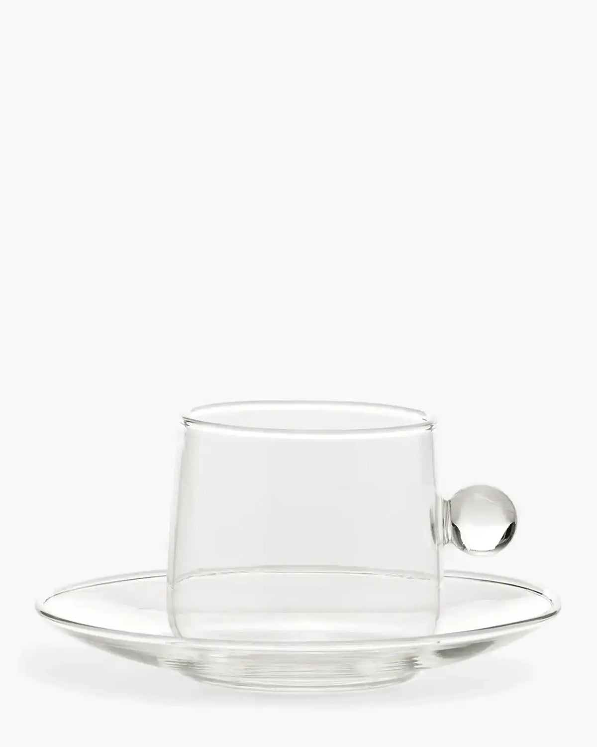 Zafferano Bilia glass Tea cup with small plate 22 cl-7.44 oz Transparent - Buy now on ShopDecor - Discover the best products by ZAFFERANO design