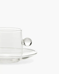 Zafferano Bilia glass Tea cup with small plate 22 cl-7.44 oz - Buy now on ShopDecor - Discover the best products by ZAFFERANO design