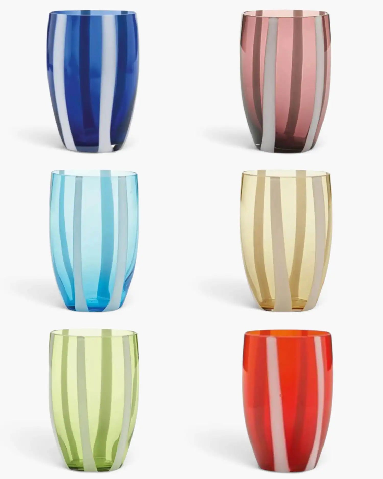 Zafferano Gessato Set 6 tumblers in different colours 32 cl-10.82 oz - Buy now on ShopDecor - Discover the best products by ZAFFERANO design