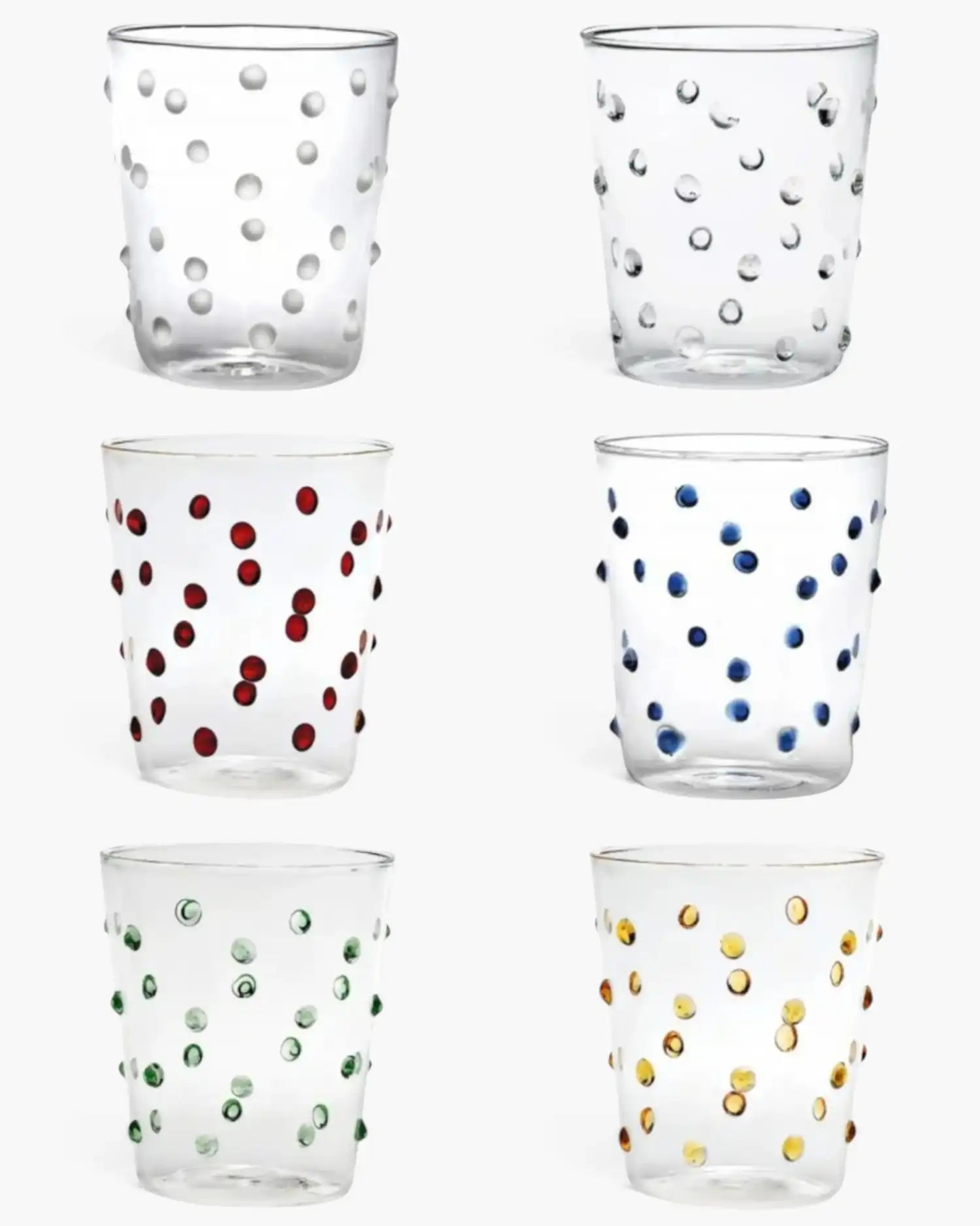 Zafferano Party Set 6 water glasses with polka dots 6 different colors 45 cl-15.22 oz - Buy now on ShopDecor - Discover the best products by ZAFFERANO design