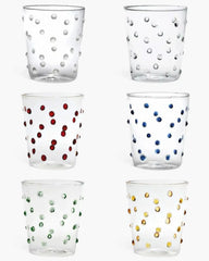 Zafferano Party Set 6 water glasses with polka dots 6 different colors 45 cl-15.22 oz - Buy now on ShopDecor - Discover the best products by ZAFFERANO design